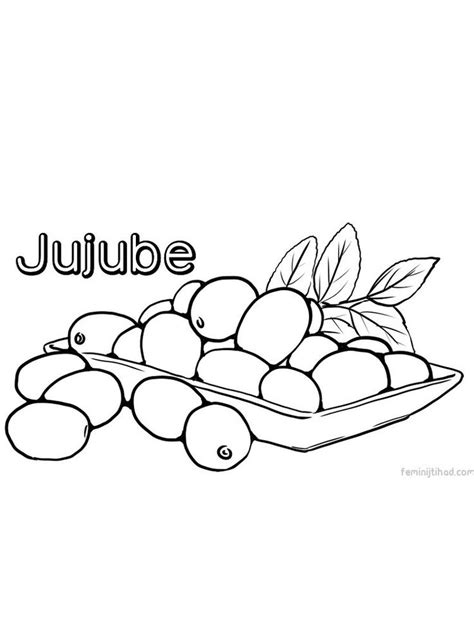 Printable Jujube Coloring Images Free Having A Shape Similar To Dates