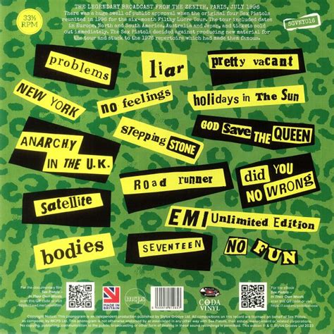 Sex Pistols Anarchy In Paris Vinyl At Juno Records