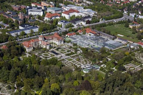 München von oben Parkanlage Botanische Staatssammlung und Botanischer