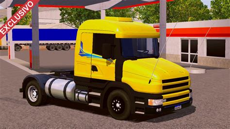 Skin Scania T Amarela Faixa Azul Qualificada Exclusivo Skins