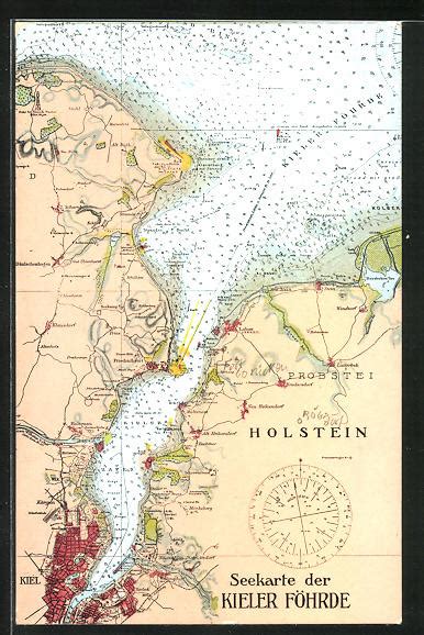 Ansichtskarte Kiel Seekarte Der Kieler F Hrde Manuskript