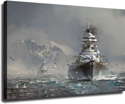 Amazon Nganoh Bismarck Battleship Warship Poster Canvas Print