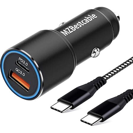 Zlonxun Chargeur Voiture Usb C Rapide W Et C Ble Pour Samsung Galaxy