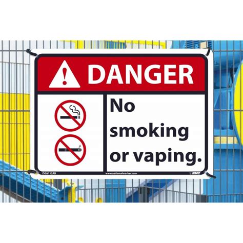 AccuformNMC DGA112AB Danger No Smoking Or Vaping Sign 10 X 14 040