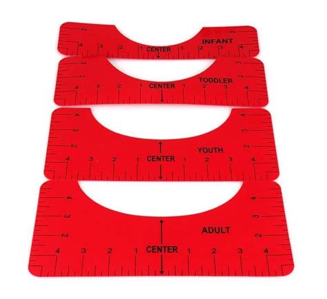 4 Alignment Rulers / Guides - Red