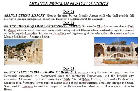 Golden Holidays Lebanon Lebanon 6 Days 5 Nights