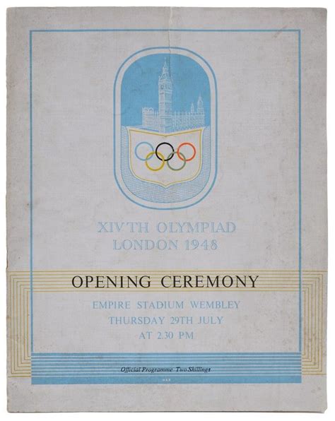 1948 London Olympics Opening Ceremony Program Overview Sporting Olympics And Other Games