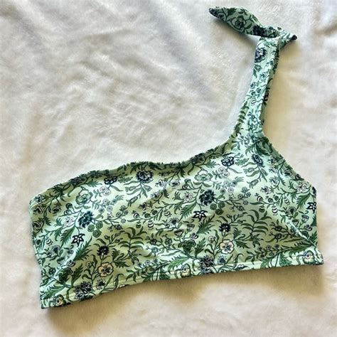 LOFT Swim Loft Floral One Shoulder Bikini Top Poshmark
