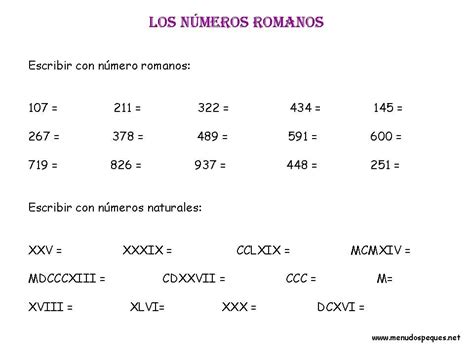 Números Romanos 06 Numeros Romanos Ejercicios Numeros Romanos Actividades Y Numeros Romanos