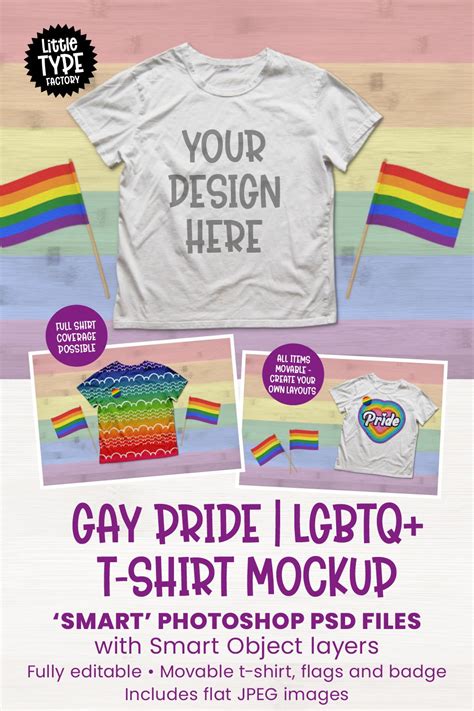 Gay Pride Lgbt T Shirt Mockup Lgbt Smart Psd File