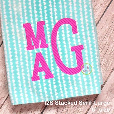 Stacked Serif Large Embroidery Monogram Font Machine Embroidery