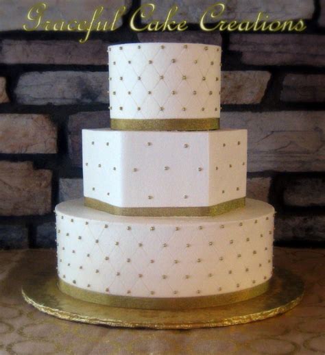 Elegant Ivory Butter Cream Wedding Cake With Gold Accents Flickr