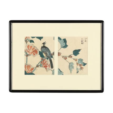 Kitao Shigemasa Japanese 1739 1820 Six Bird And Flower Kacho Ga