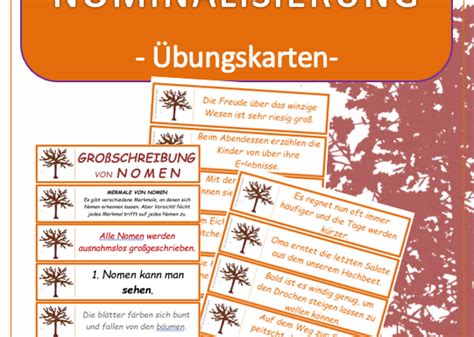 Herbst Gro Schreibung Und Nominalisierung Bungskarten Klassenfuchs