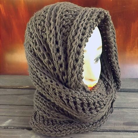 Hooded Infinity Scarf Crochet Pattern Joan Scarf Tutorial Etsy