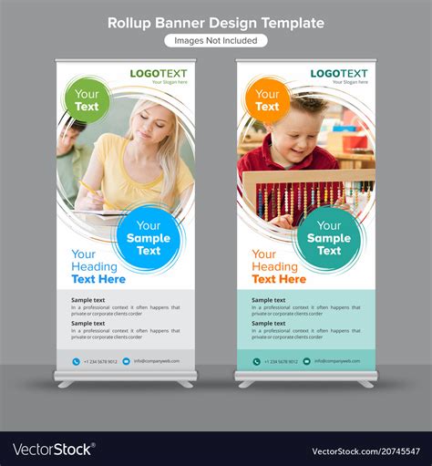 Education And Growth Roll Up Banners Royalty Free Vector