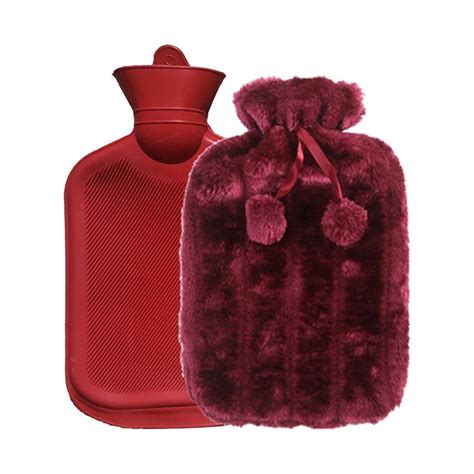 Cailmei L Hot Water Bottle Artificial Plush Cloth Hot Water Bottle
