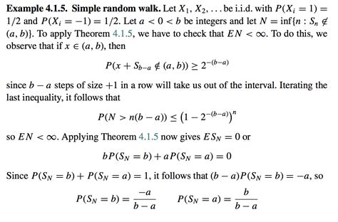 Probability Application Of Walds Equation To Simple Random Walk