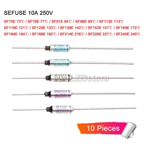 10pcs Lot SEFUSE Cutoffs Thermal Fuse SF70E SF76E SF91E SF96E SF113E