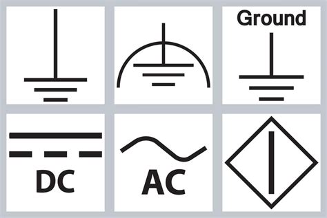 Protective Earth Ground,DC,AC circuit power Symbol Sign 3069412 Vector ...