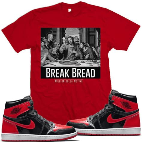 Jordan Retro 1 Og High Patent Leather Bred 1s Red Sneaker Shirt To