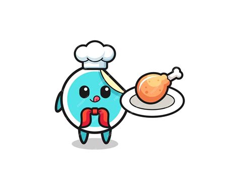 Premium Vector Sticker Fried Chicken Chef Cartoon Character Cute Design