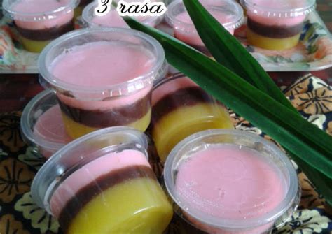 Resep Puding Lapis 3 Rasa Nanas Coklat And Stroberi Selasabisa Oleh