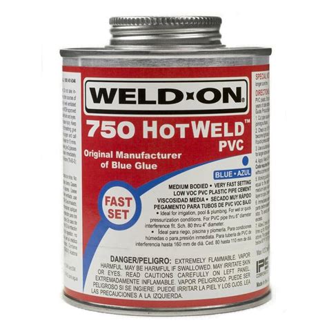 Weld-On 8 oz. PVC 750 Hot Weld Cement - Blue-13753 - The Home Depot