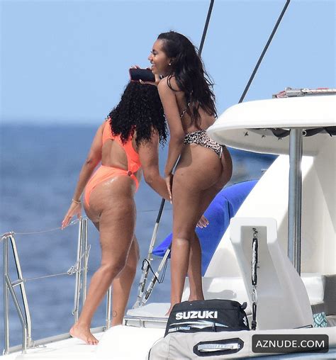 Angela Simmons Sexy In An Orange Bikini With Friends In Barbados 07 02 2019 AZNude
