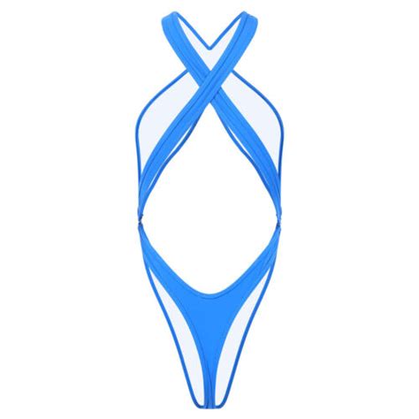 High Cut Sexy One Piece Bikini Thong Swimsuit Monokini Swimwear Leotard Bodysuit Ebay