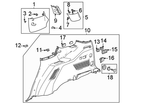 Gmc Yukon Interior Quarter Panel Trim Panel Upper 84266271 Gm