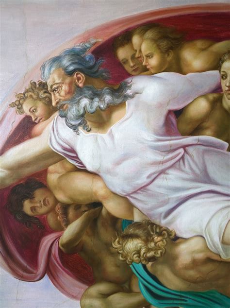 Michelangelo Buonarroti Creazione Di Adamo ARTE Line Riproduzione