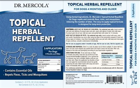 Mercola Healthy Pets Dr Karen Becker Spot On Topical Herbal Repellent