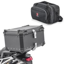 Set 65 litres top case moto aluminium sac intérieur Bagtecs XB65 noir