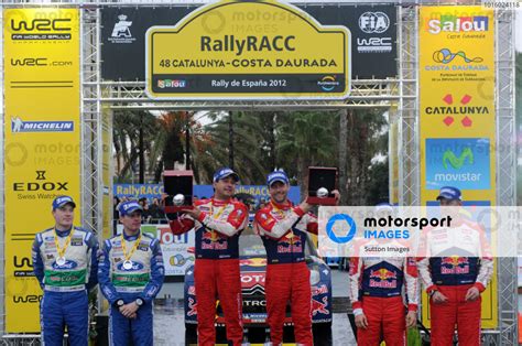 Podium And Results 1st Sebastien Loeb FRA Citroen Centre 2nd Jari