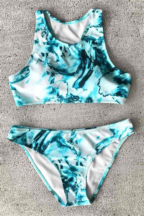 Chilly Ocean Water Tank Bikini Set