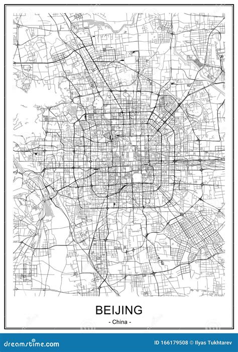 Map Of The City Of Beijing China Stock Vector Illustration Of Miyun