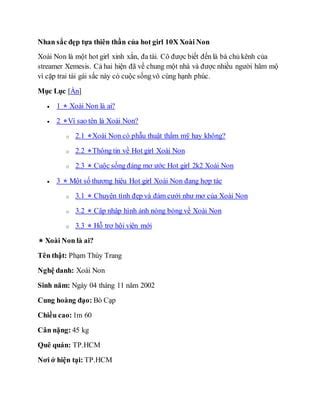 Nhan sắc đẹp tựa thiên thần của hot girl x xoài non DOCX