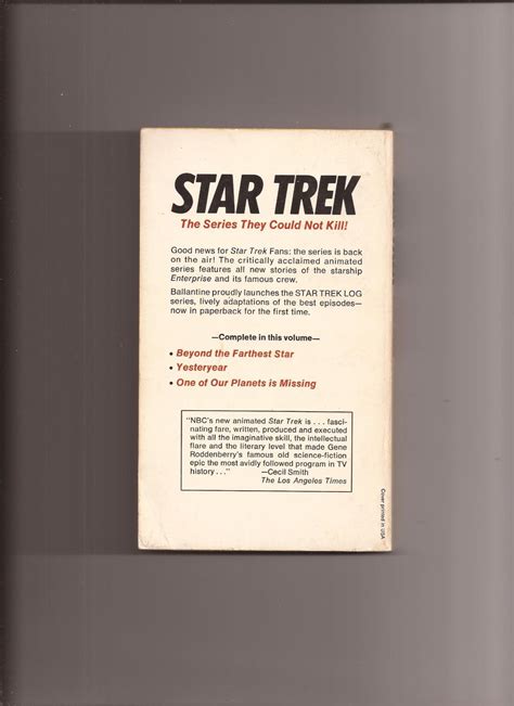 Star Trek Log One Par Star Trek Foster Alan Dean Adapted From The Animated Series Created By