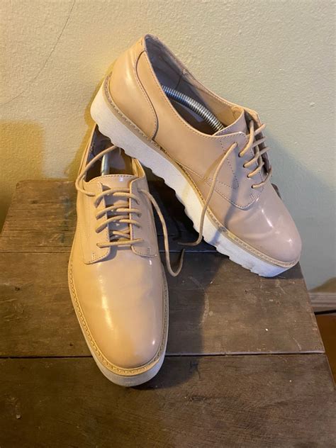 Zara Nude Platform Creepers Women S Fashion Footwear Flats Sandals On Carousell