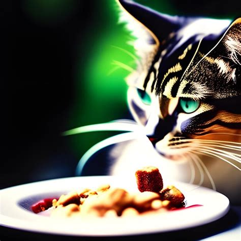 Gato Comiendo Comida Foto Premium