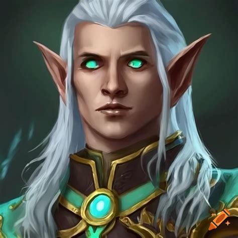 Portrait Of A Male High Elf Cleric On Craiyon