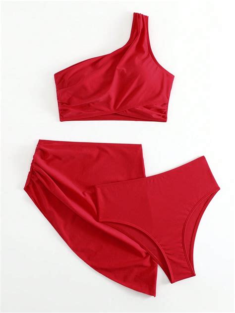 SHEIN Swim Bikini minimaliste deux pièces de couleur unie 2025 pour les vacances à la plage en