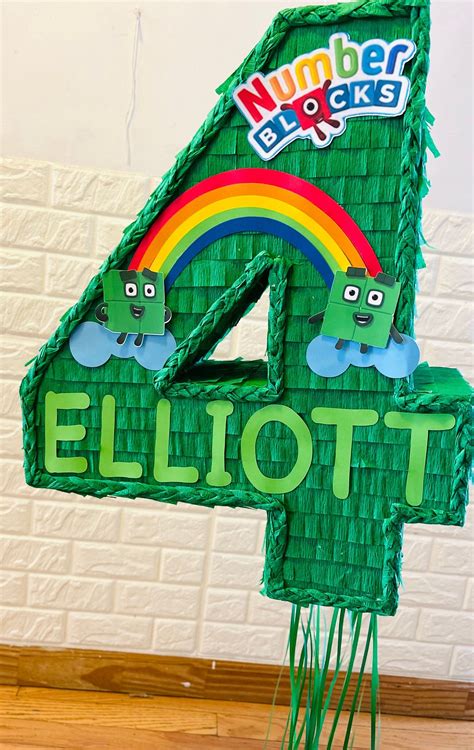 Number 4 Number Blocks Pinata Custom Number Pinata And Etsy Block