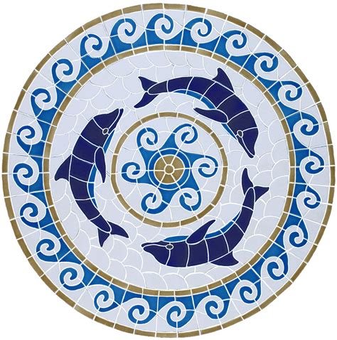 Dolphin Medallion Ceramic Pool Mosaic By Artistry In Mosaics Mdomcool