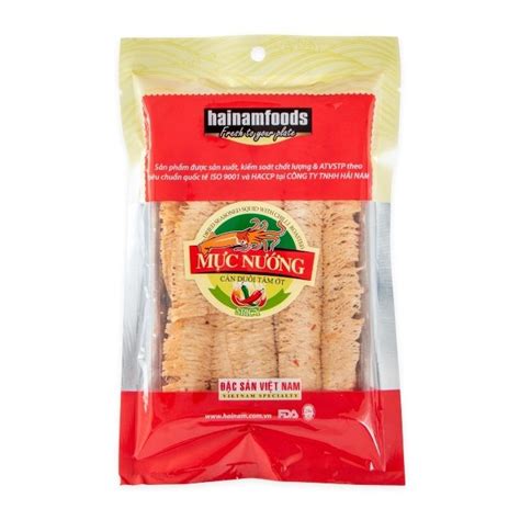 Mực nướng cán duỗi tẩm ớt Hải Nam gói 60g - Chuỗi siêu thị thực phẩm ...