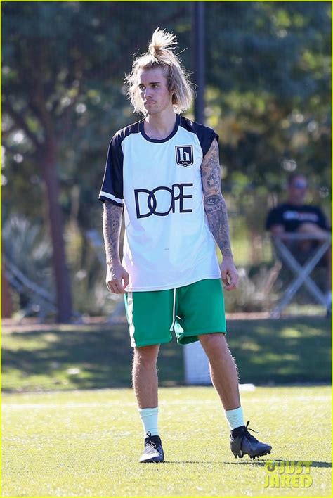 Full Sized Photo Of Justin Bieber Goes Shirtless Playing Soccer With