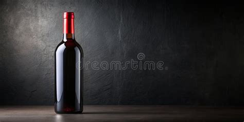 Uma Garrafa De Vinho Tinto Sobre Um Fundo Negro Gerativo Ai Ilustra O