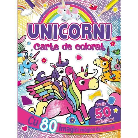 Unicorni Carte De Colorat Cu Peste Abtibilduri Editura Flamingo