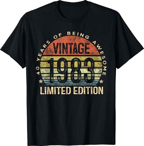 Vintage Limited Edition Year Old Gifts Th Birthday T Shirt